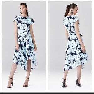Natori Shibori Floral - Fluid Crepe Drape Dress